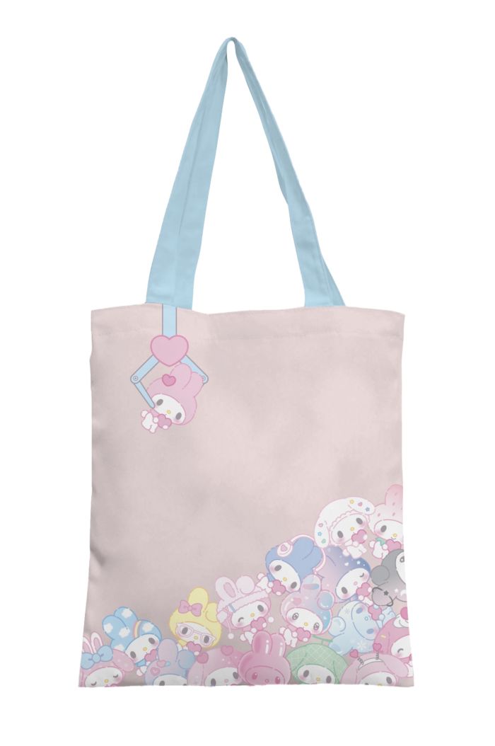 SANRIO MM CLAW MACHINE CANVAS TOTE BAG PASTEL PINK 39cm x 35.5cm
