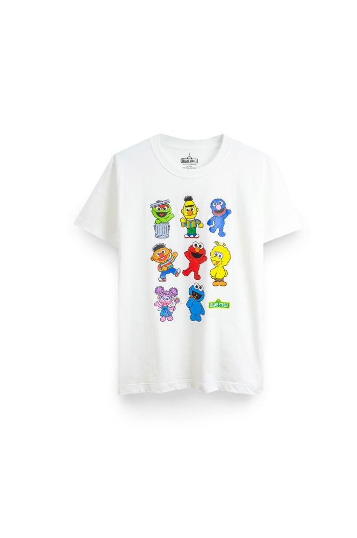 SESAME 8 CHARACTER T-SHIRT WHITE XS