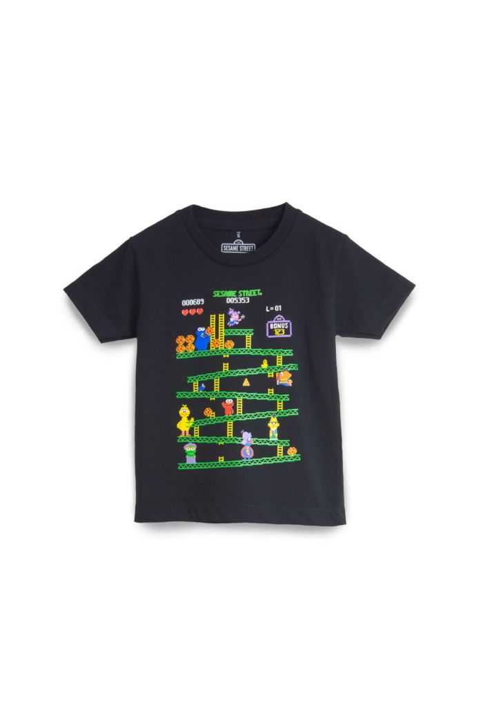 SESAME GAME T-SHIRT - KIDS BLACK L