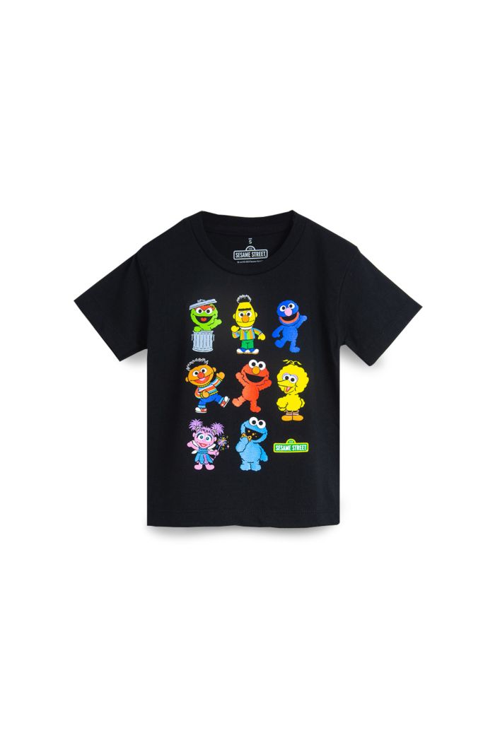SESAME 8 CHARACTER T-SHIRT - KIDS BLACK XL