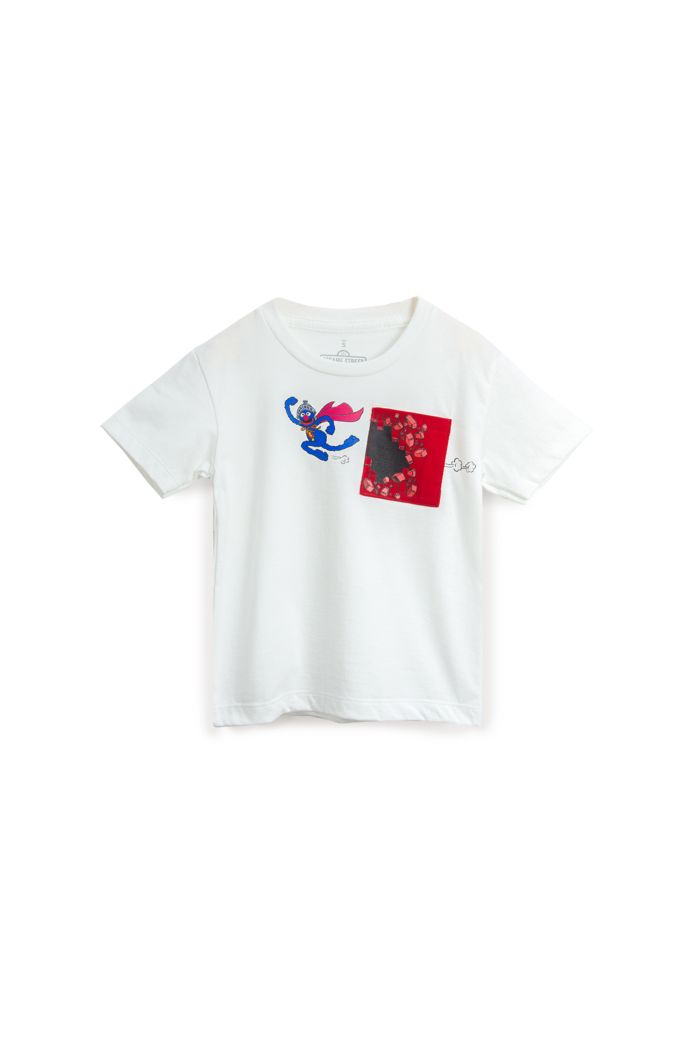 SESAME SUPER GROVER POCKET T-SHIRT - KIDS