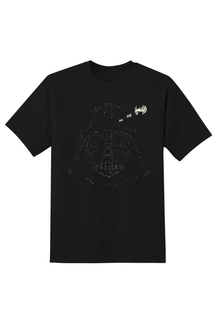 DARTH VADER FACE STARRY GLOW T-SHIRT BLACK XS