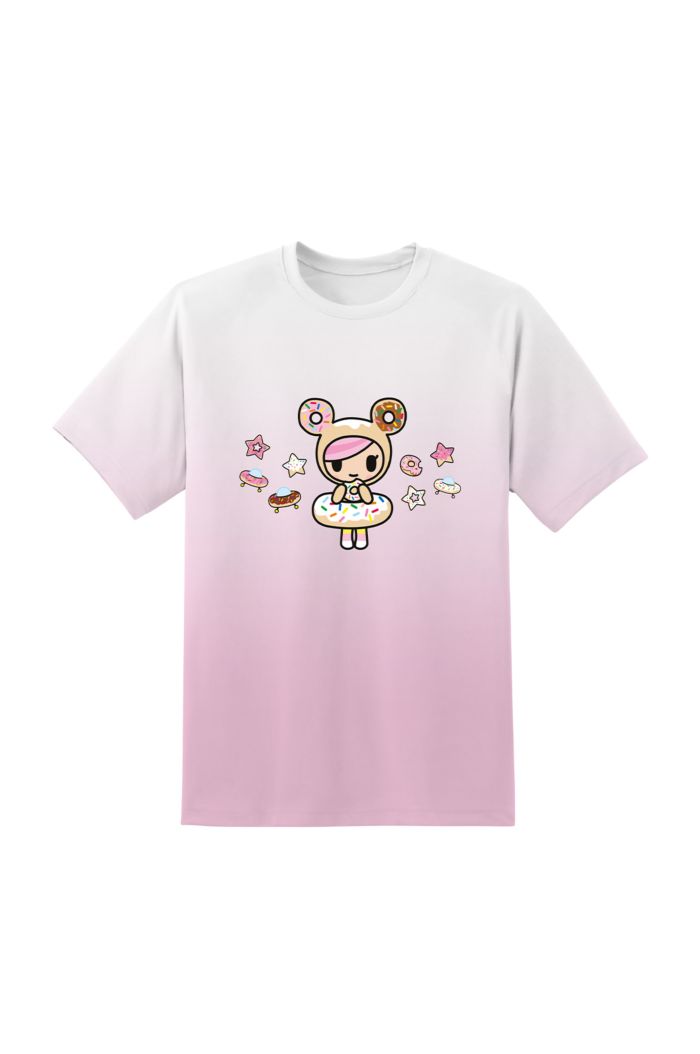 TOKIDOKI DONUTELLA OMBRE T-SHIRT WHITE PINK OMBRE S