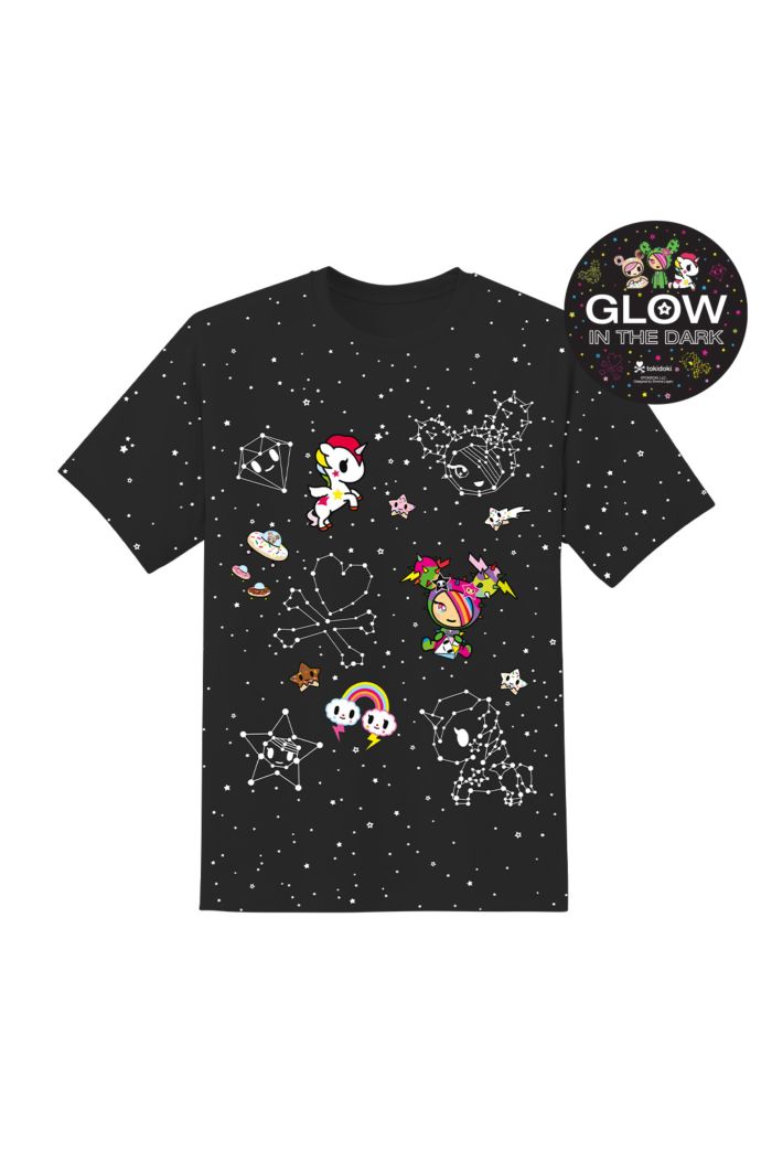 TOKIDOKI TKDK IN SPACE GLOW T-SHIRT BLACK XS