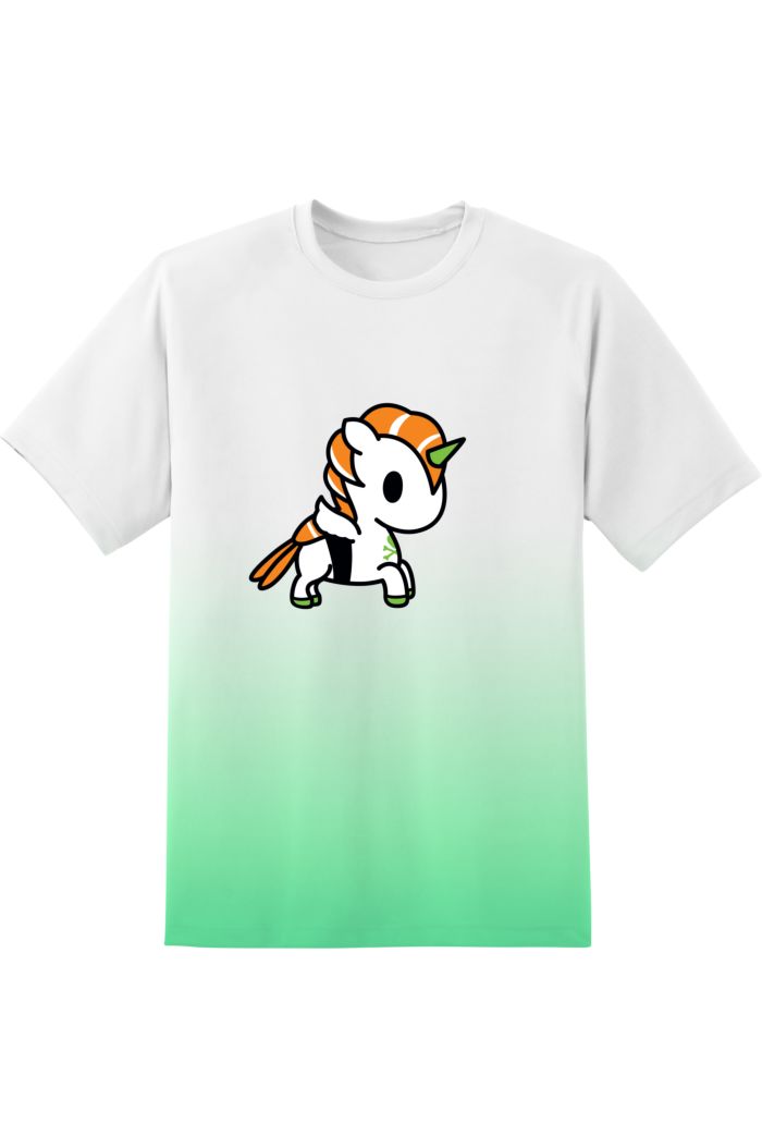 TOKIDOKI WASABI UNICORNO T-SHIRT WHITE GREEN OMBRE S