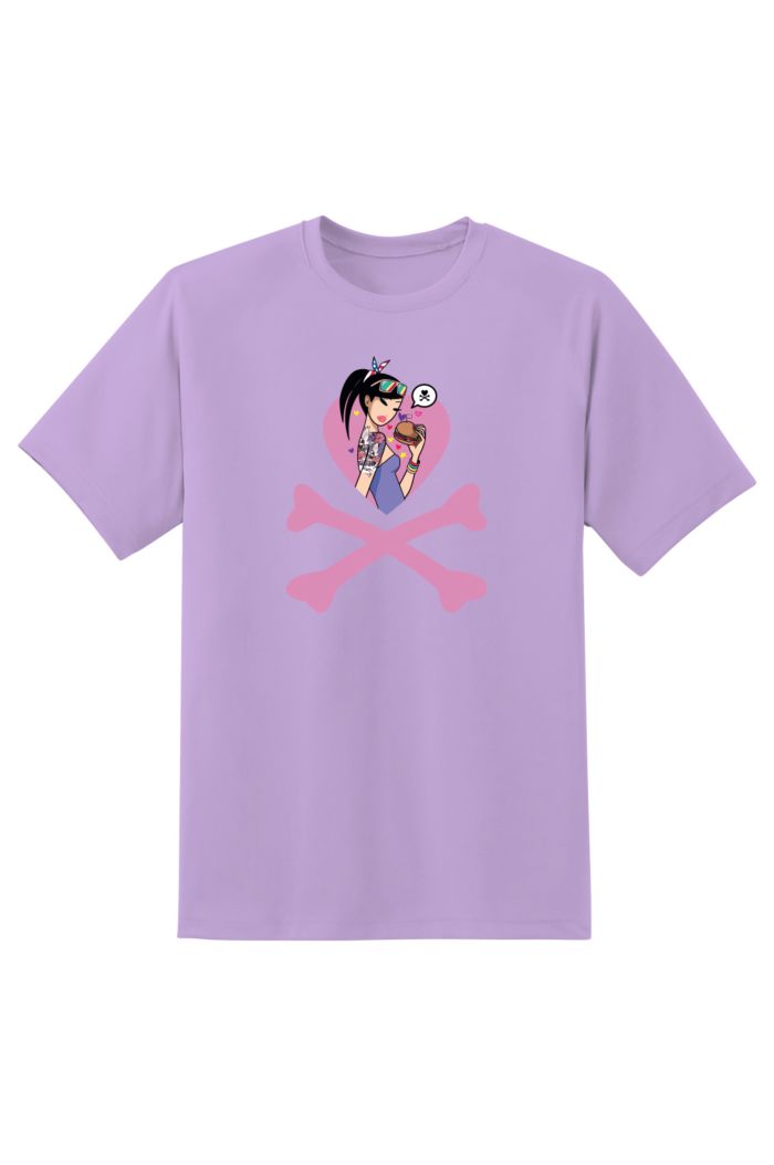 TOKIDOKI GIRL IN HEART T-SHIRT LAVENDER XS