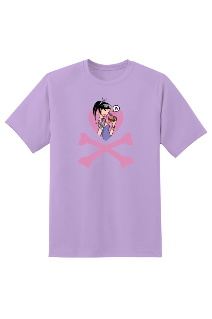 TOKIDOKI GIRL IN HEART T-SHIRT LAVENDER S