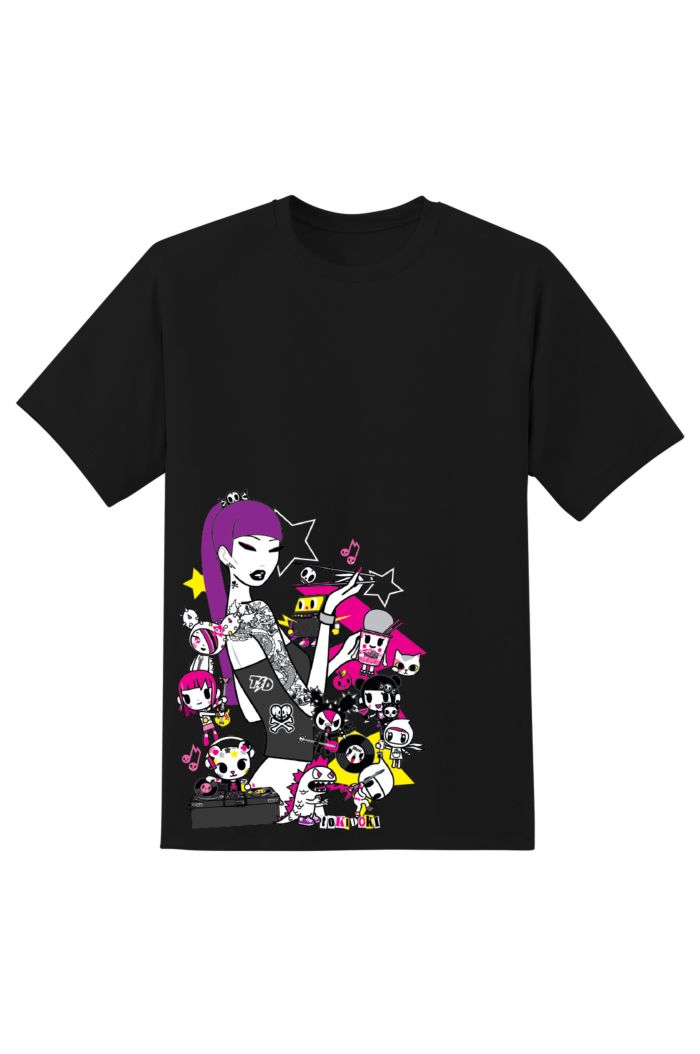 TOKIDOKI PUNK GIRL T-SHIRT BLACK XS