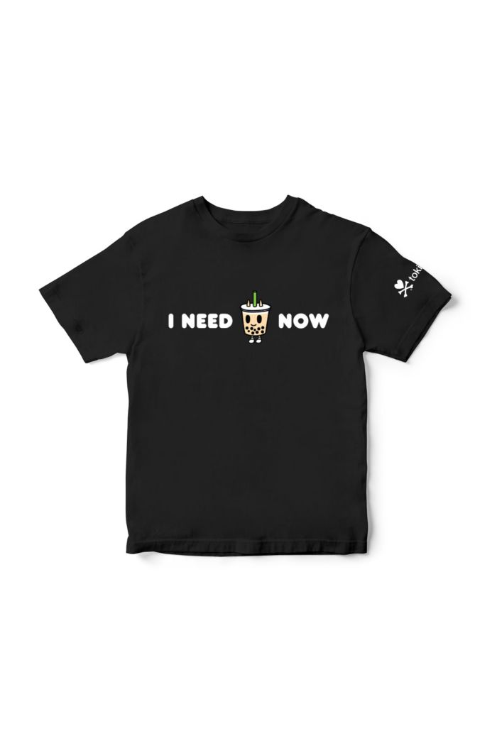 TOKIDOKI I NEED BOBA T-SHIRT - KIDS BLACK S