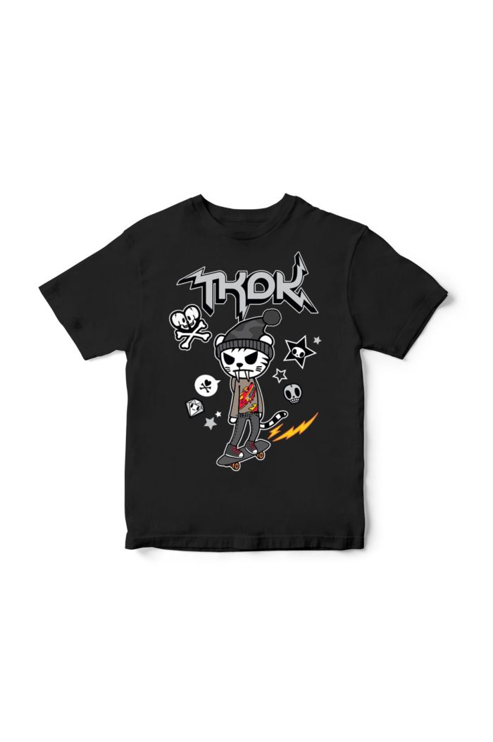 TOKIDOKI SKATER BOY T-SHIRT - KIDS BLACK S
