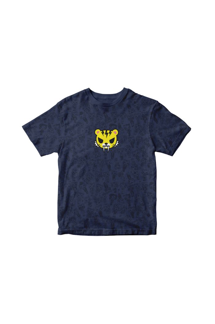 TOKIDOKI TIGER NATION ALLOVER T-SHIRT - KIDS NAVY S