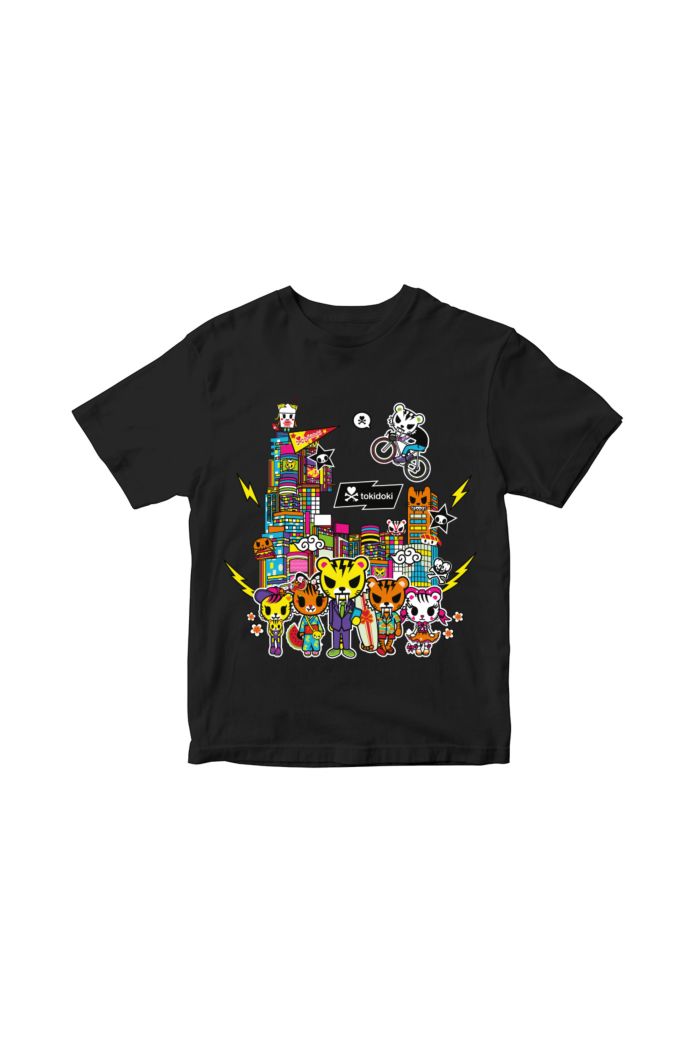 TOKIDOKI TIGER NATION GLOW GLOW T-SHIRT - KIDS BLACK S