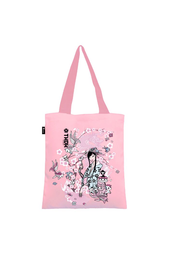 TOKIDOKI TKDK GIRL CANVAS TOTE BAG PINK 39cm x 35.5cm