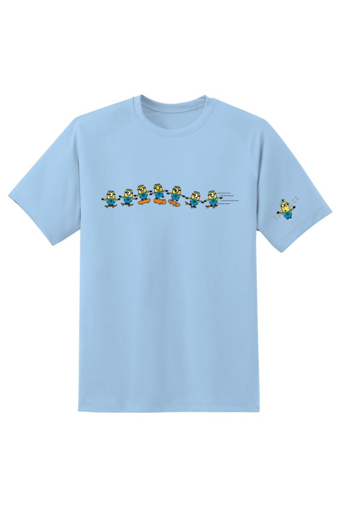 MINIONS SKATING T-SHIRT PASTEL BLUE XS