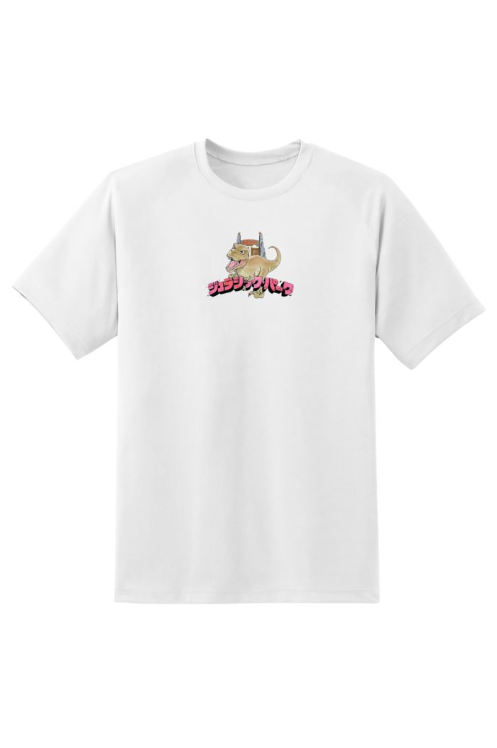 JURASSIC WORLD ANIME FRONT BACK T-SHIRT WHITE XS