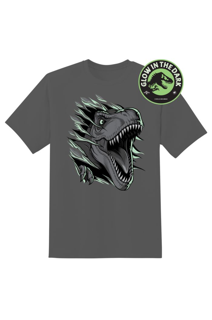 JURASSIC WORLD RIPPED SHIRT T-REX GLOW T-SHIRT