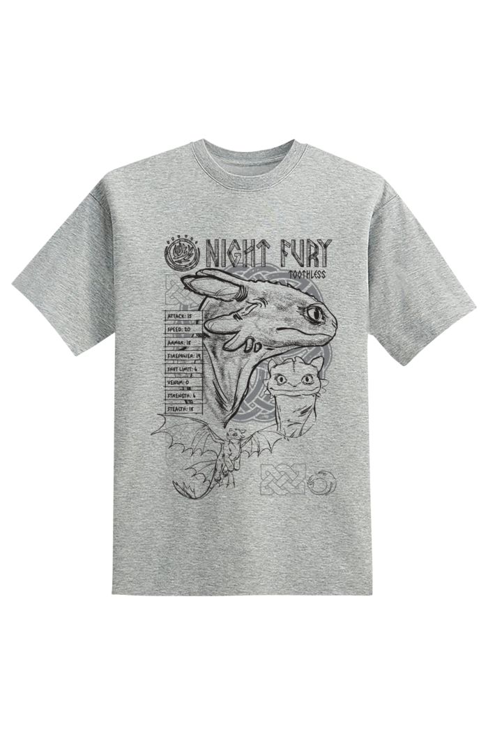 HTTYD NIGHT FURY STATS SKETCH T-SHIRT