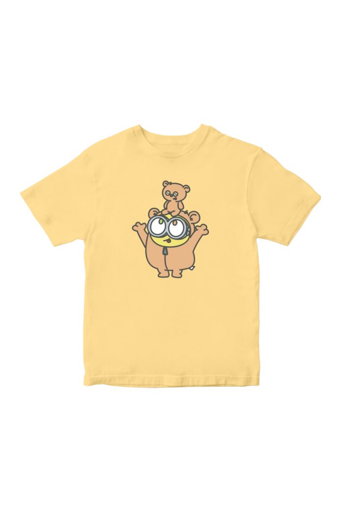 MINIONS BOB & TIM OUTFIT T-SHIRT - KIDS LIGHT YELLOW XL