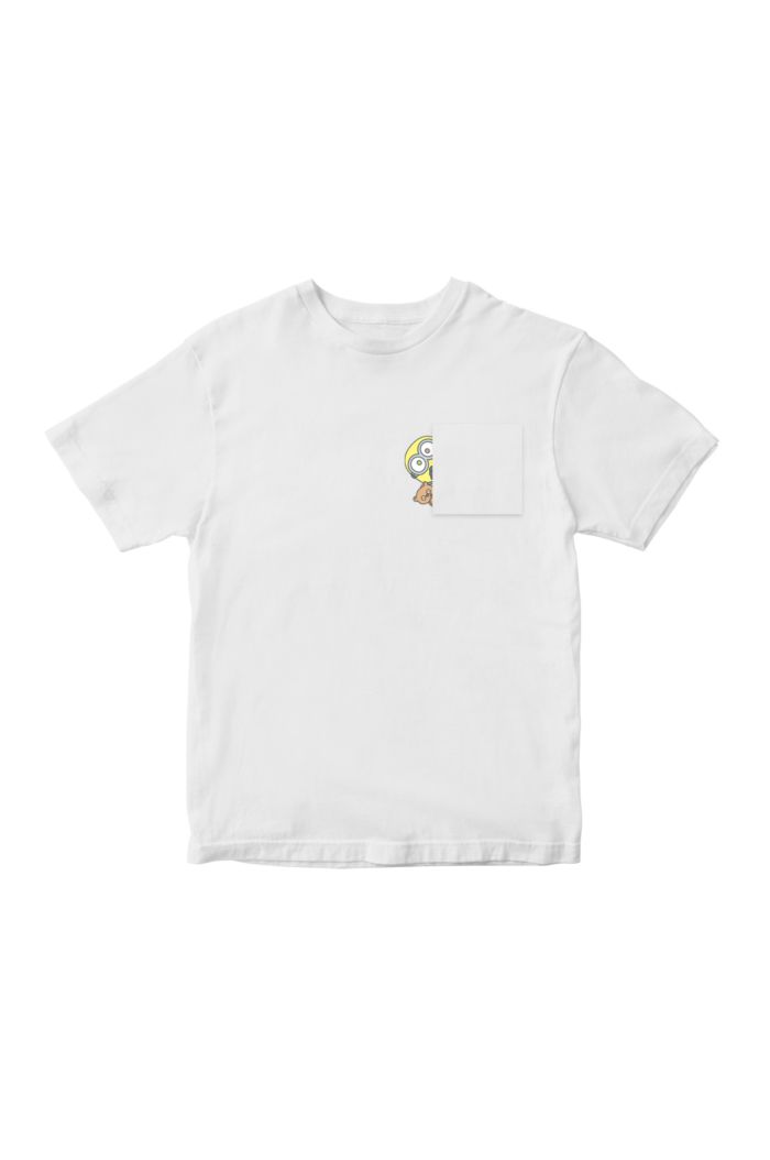 MINIONS BOB & TIM POCKET T-SHIRT - KIDS WHITE XL
