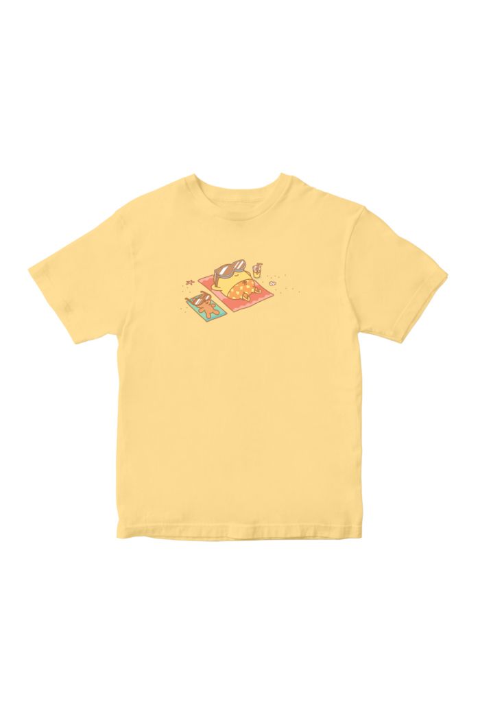 MINIONS BOB & TIM BEACH T-SHIRT - KIDS LIGHT YELLOW XL