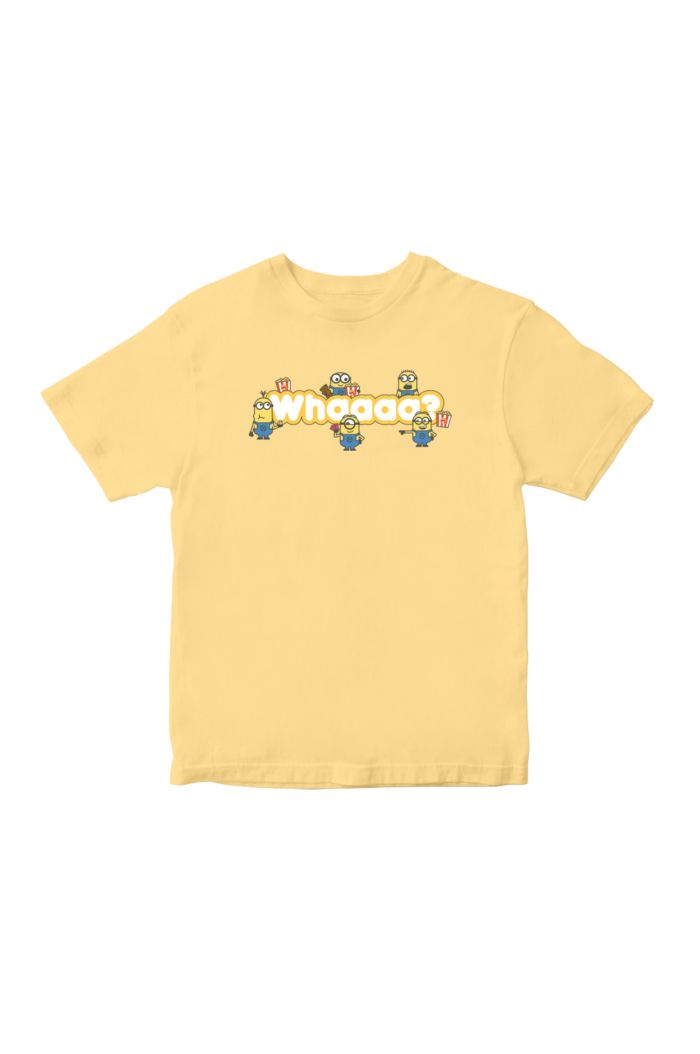MINIONS WHAAAA T-SHIRT - KIDS LIGHT YELLOW XL