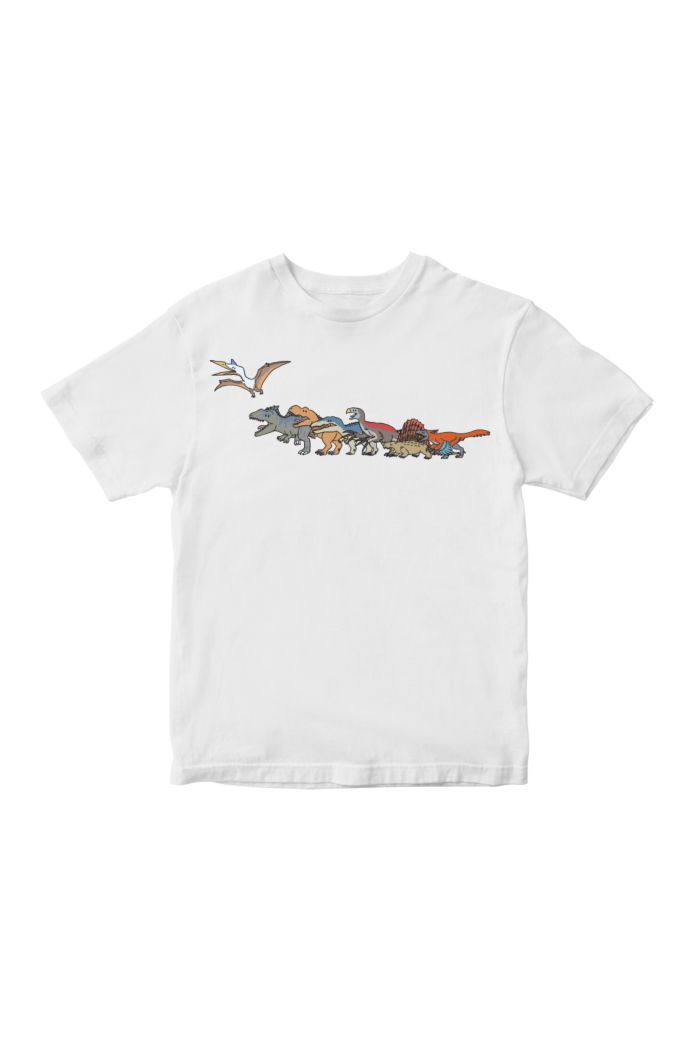 JURASSIC WORLD YURUKAWA DINO LINE-UP T-SHIRT - KIDS WHITE S