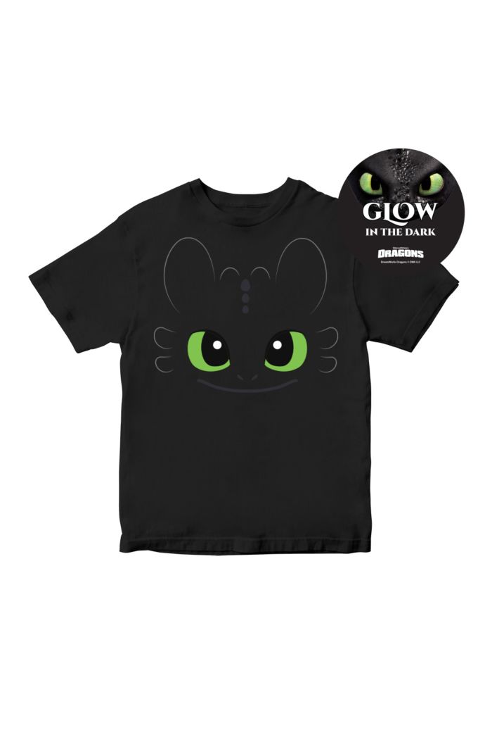 HTTYD TOOTHLESS CUTE BIG FACE FRONT BACK T-SHIRT - KIDS