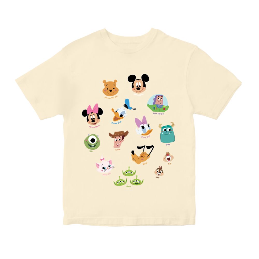 DISNEY 100 CHARACTERS HEAD T SHIRT KIDS
